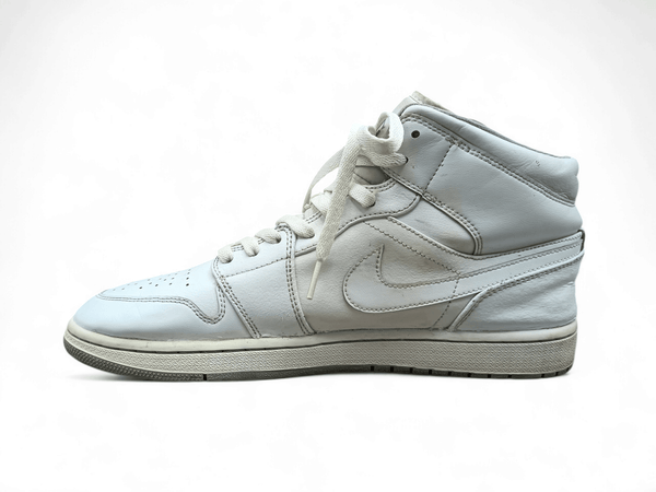 Air Jordan 1 Mid Triple White stylish footwear Nike side view